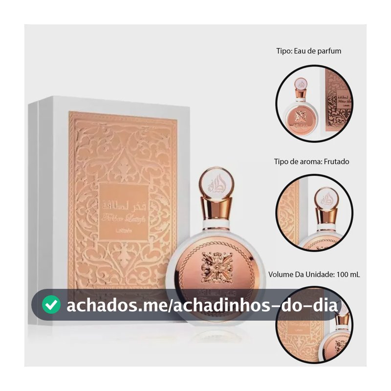 Perfume Árabe Fakhar Rose Lattafa Sereia Feminino 100ml Eau De Parfum