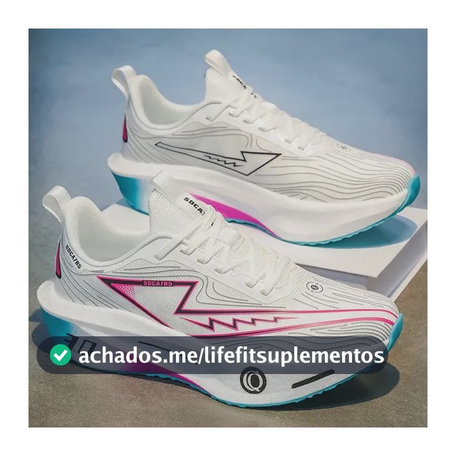 Tênis De Corrida Esportivos Confortáveis Com Suporte De Placa De Carbono Branco Geométrico 41