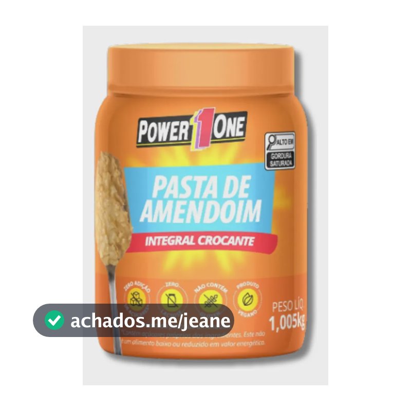 Pasta de Amendoim Integral Power One 1kg Vegana Sem Glúten