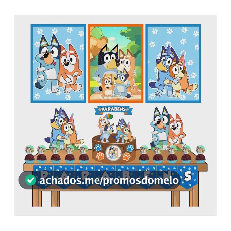 39 Pçs Kit Decoração Festa Bluey Bingo Pets P/ Aniversário