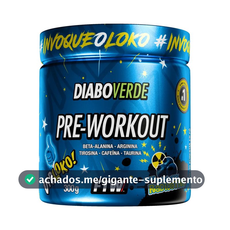 Suplemento Em Pó Pre Treino Dip Loko! Ftw - Diabo Verde Blueberry Radioativo