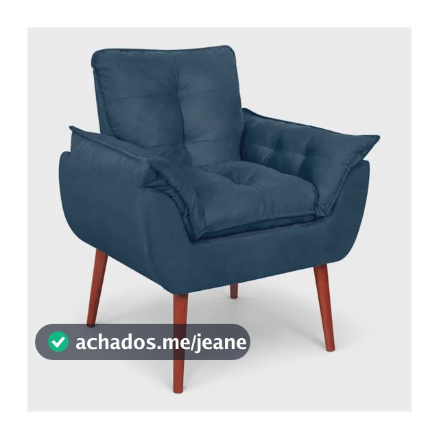 Poltrona Decorativa Para Sala Quarto Recepção Opala Azul-marinho