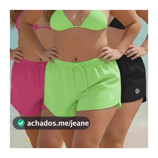 Shorts Plus Size Kit 3 Unid Moda Praia Feminino Do G1 Ao G4