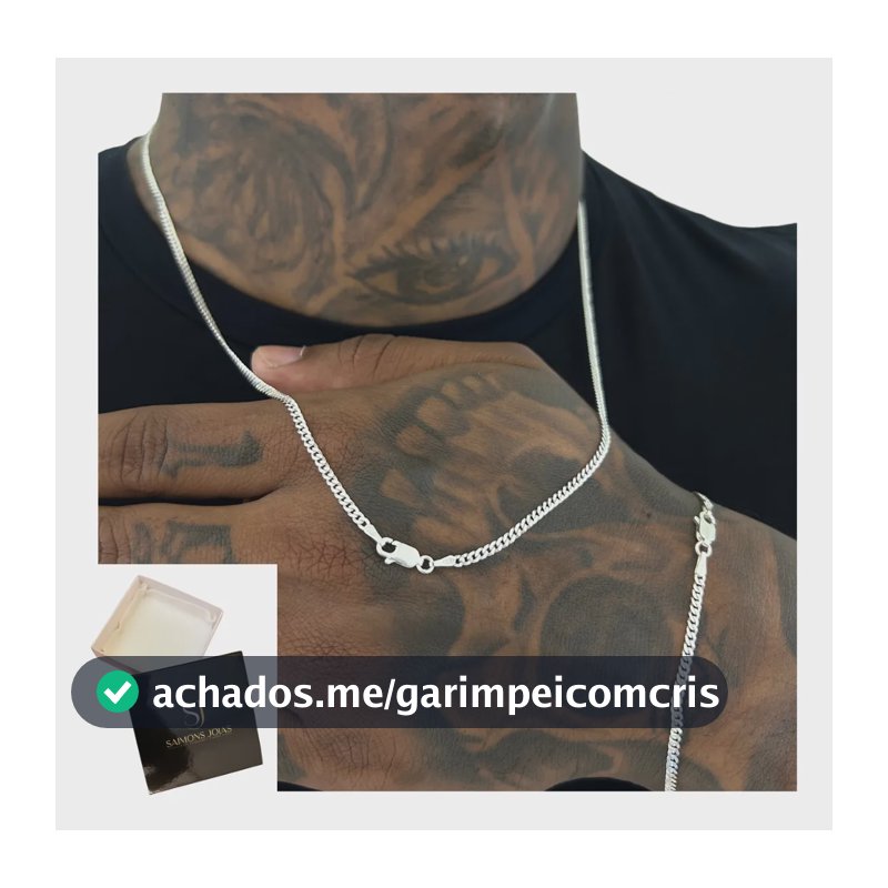 Corrente Masculina De Prata 925 Legitima Com Garantia Etern Kit Masculino De Prata 925