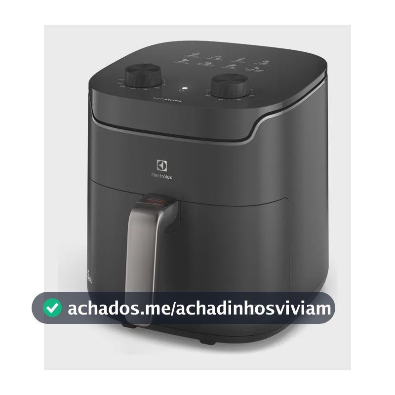 Air fryer Fritadeira Elétrica Electrolux EAF40 1400W sem oleo Rita Lobo 5,6L 8 receitas pré-sugeridas timer 60 minutos desligamento automático cesto removivel dupla camada antiaderente - Cinza