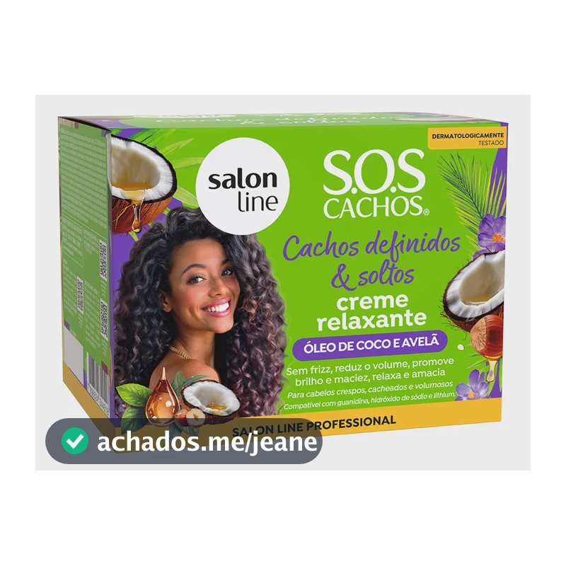 Creme Relaxante Cachos Definidos Coco E Avelã Salon Line