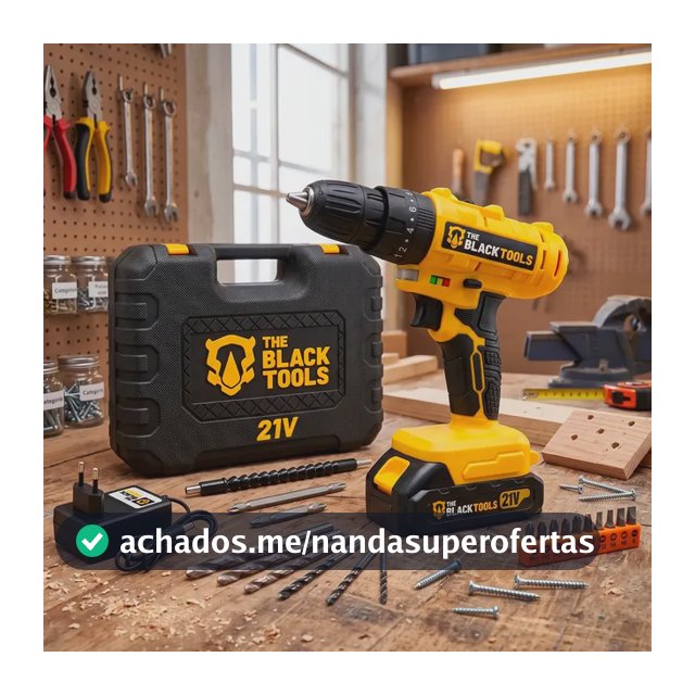 Parafusadeira Furadeira 21v 2 Baterias Profissional Bivolt Amarelo 127/220v 50/60hz