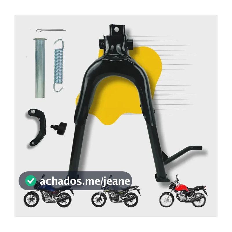 Kit Cavalete Central Cg 160 Titan / Fan / Start 2016 A 2026 Preto Completo