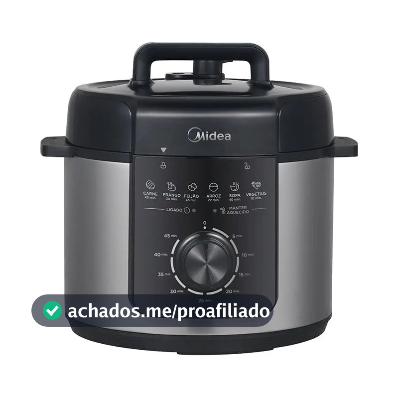 Panela De Pressão Mecânica Preta E Inox 4l Midea Cor Cinza