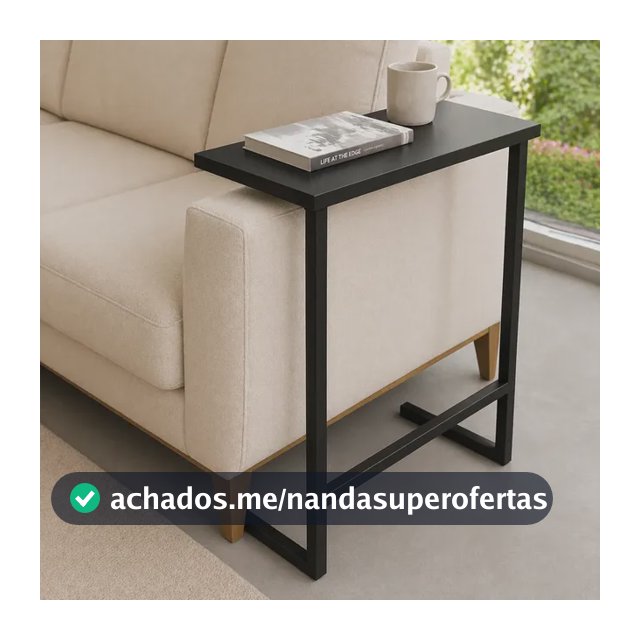 Mesa De Apoio Canto Retangular Lateral Sofá Leitura Notebook
