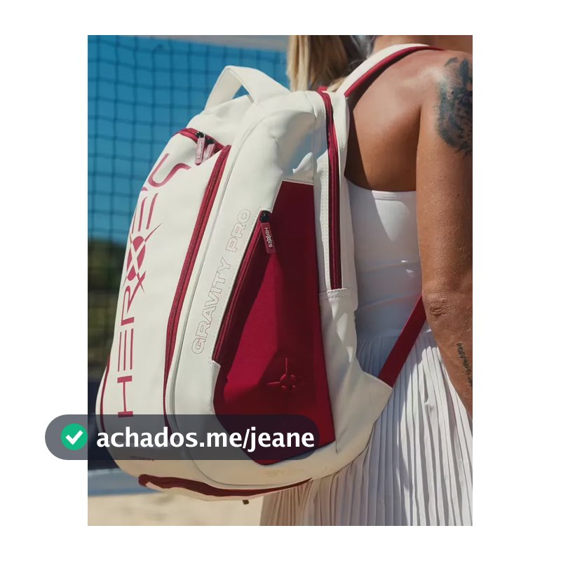 Mochila Raqueteira Heroes Gravity Pro Starlight 2026 Cor Branco/Ruby