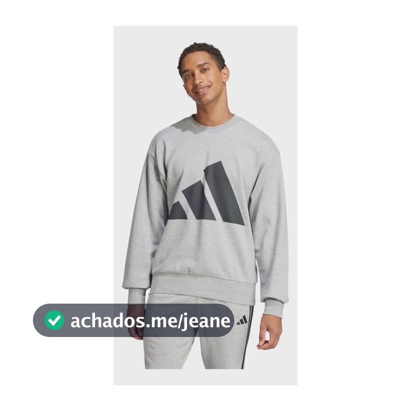 Moletom Masculino Cinza Essentials Big Logo adidas G Cinza Liso