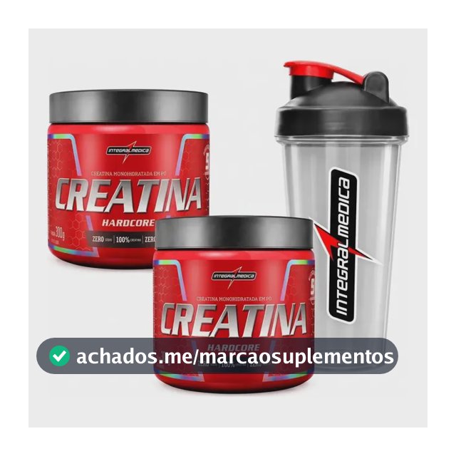 Kit 2 Creatina Integralmedica 300g + Coqueteleira 600ml Neutro