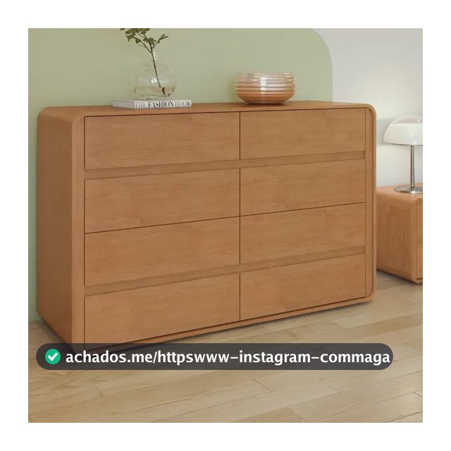 Cômoda Móveis Lopas Easy Like 8 Gavetas de MDF Amêndoa Clean