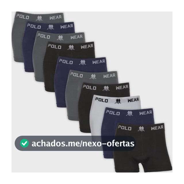 Kit 10 Cuecas Masculinas Boxer Microfibra Polo Wear Sortido