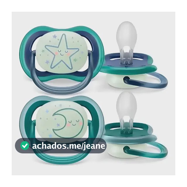 Chupeta Ultra Air Noturna 6-18m Azul/verde - Dupla - Philips
