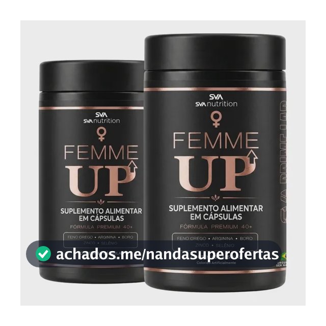 Kit 2 Femme Up Testo Fórmula Mulher 40+ Feno Grego Vitaminas Sem Sabor