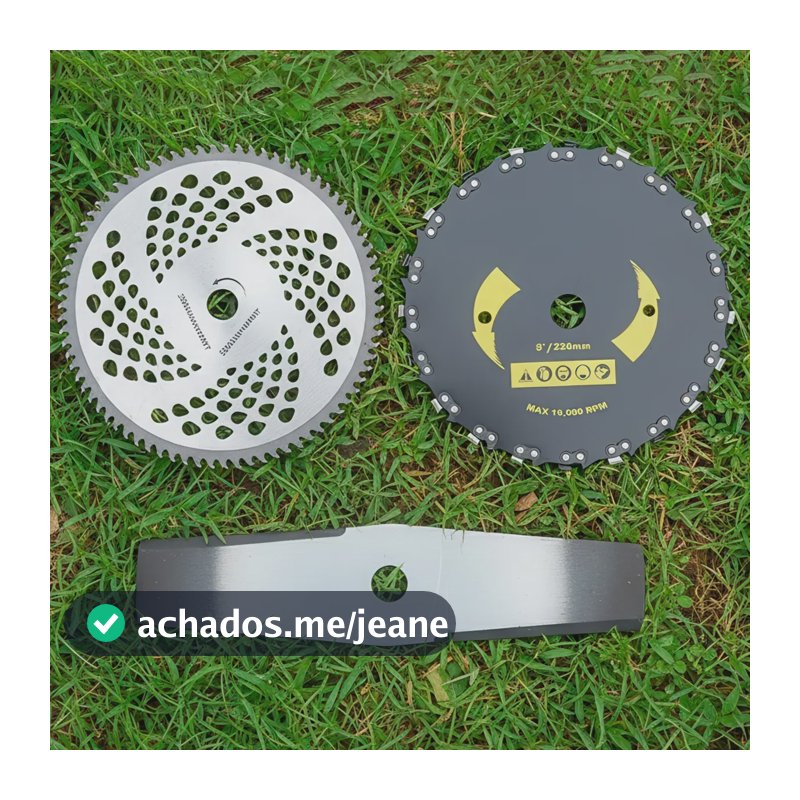 Kit 3 Lâminas E Discos Para Roçadeira Completo Universal