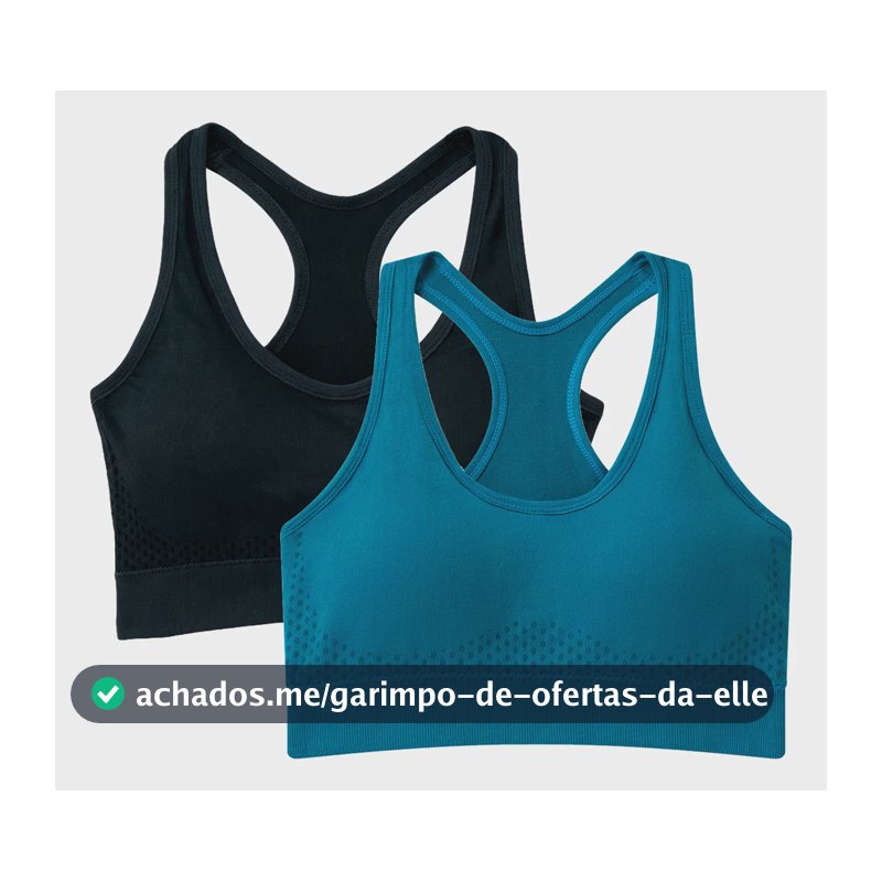 Kit 2 Top Nadador Fitness Com Bojo Costura Reforçada Fitness Preto-ciano Gg