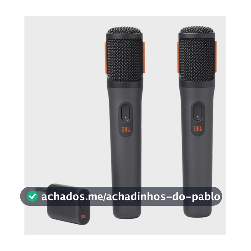 Microfone Jbl Duplo S/ Fio Wireless Jbl Micbr2 Karaokê Party