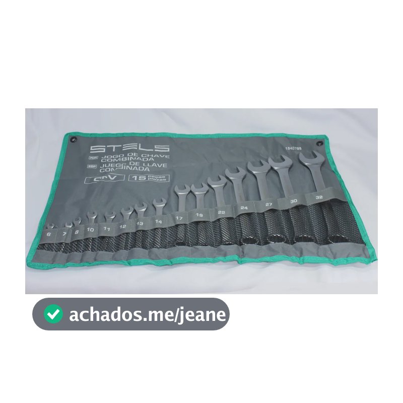 Jogo De Chaves Combinadas Stels 15 Pçs 6-32mm Aço CrV Cromado C/ Bolsa