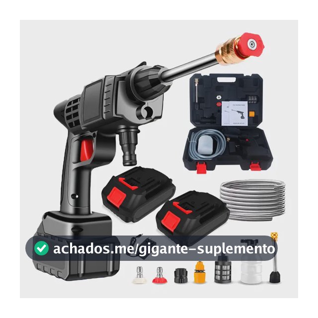 Lavadora Lava Jato Portátil Pressão 2 Baterias + Maleta Preto 127/220v 50 Hz X 60 Hz