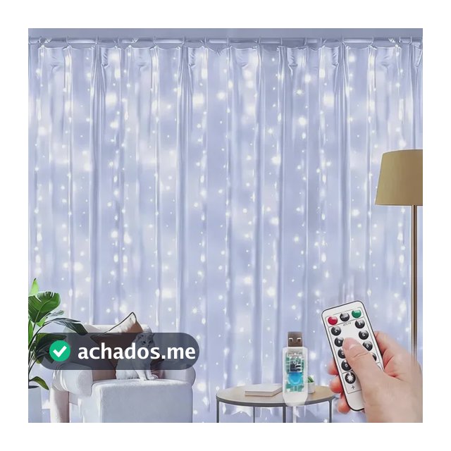 Luz De Cortina 300 Leds 3x3 M Decoração Festas Casamentos Branco-frio 110v/220v