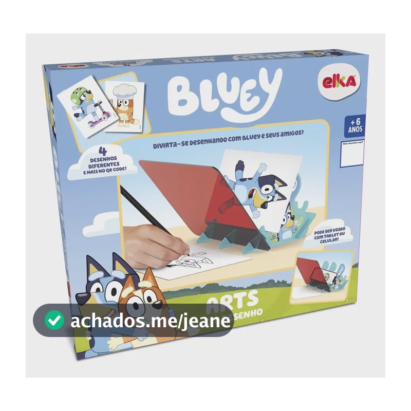 Kit Atividades Arts Desenho Bluey 4 Desenhos +6 Anos Elka