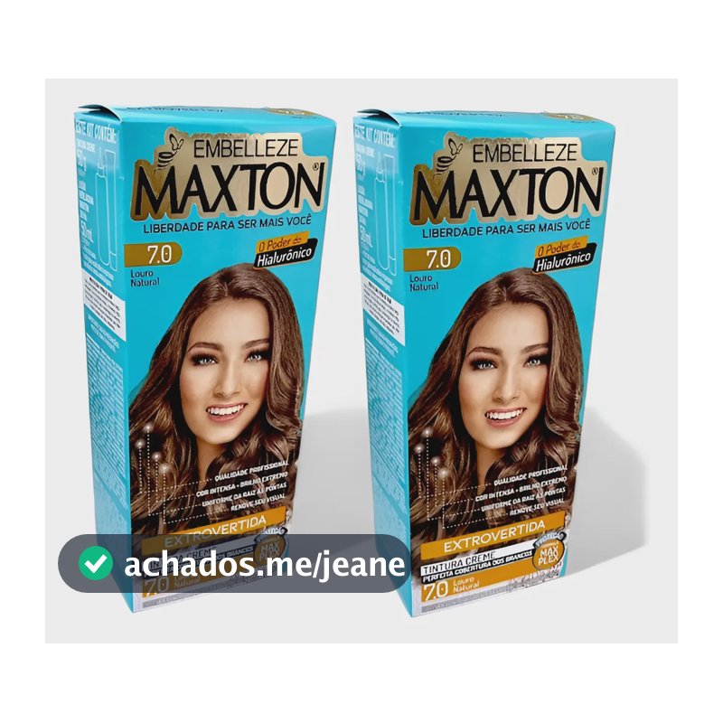 Tinta P/ Cabelos Maxton Embelleze 7.0 Louro Natural 2unid 7.0 Loiro Natural