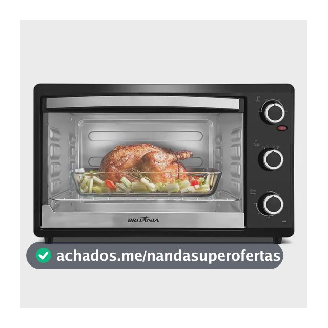 Forno Elétrico Britânia 44L Preto Dupla Resistência 1500W BFE44P 127V