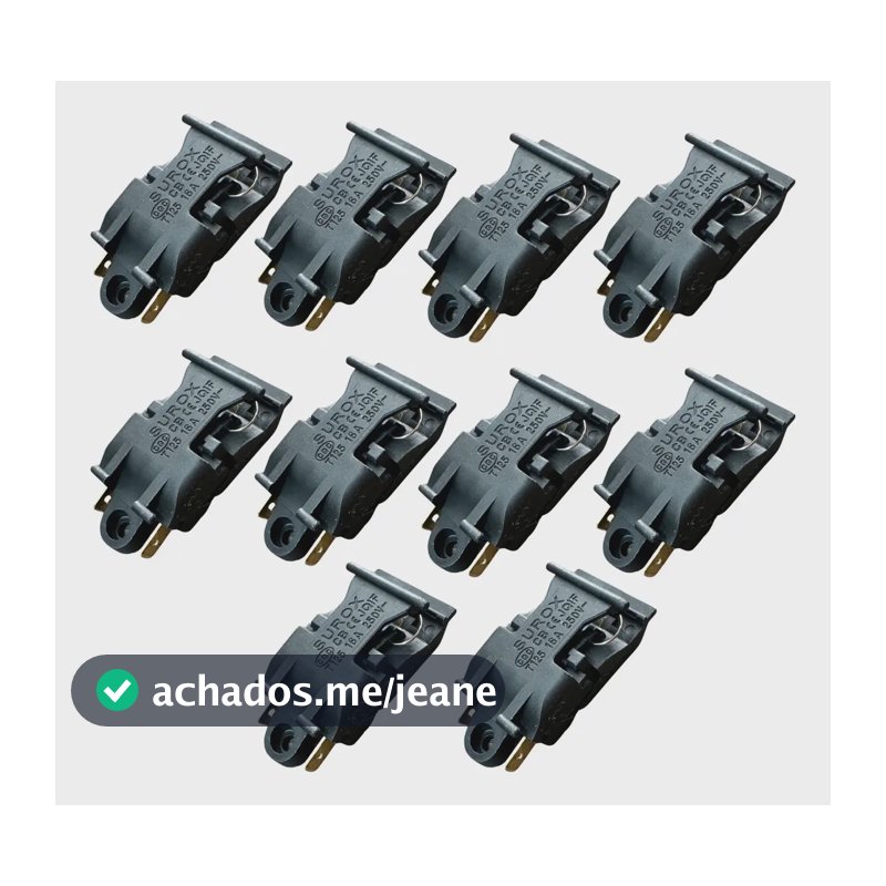 Kit 10 Interruptor Chaleira Elétrica Chave Botão Ligadesliga Preto 250v