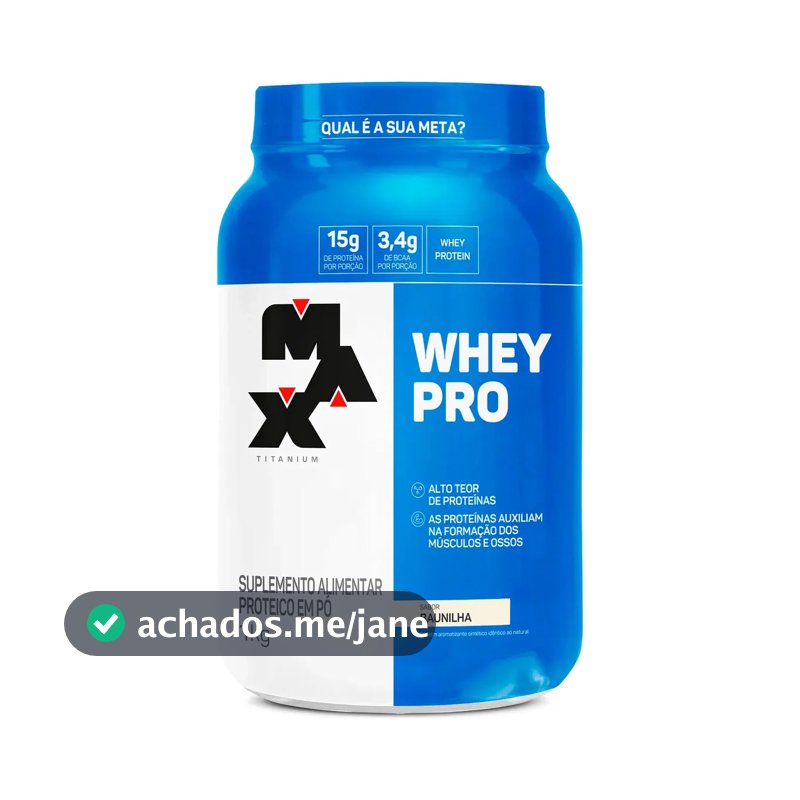 Proteína Max Titanium Whey Pro Concetrado em pó sabor Baunilha x 1kg