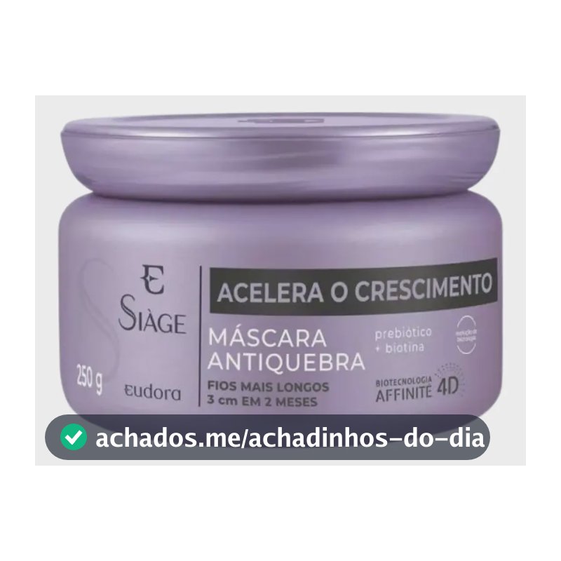 Máscara Antiquebra Eudora Siàge Acelera o Crescimento 250g