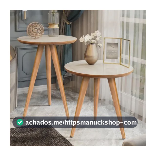 Conjunto 2 Mesinhas Canto Pés Palito Retro Decoração Sala