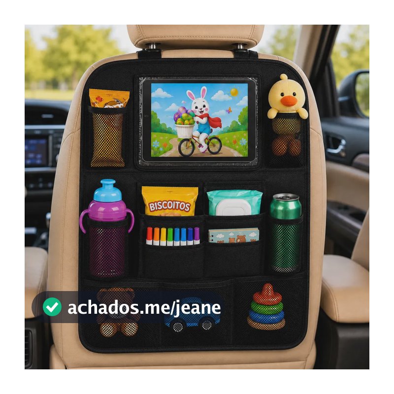 Organizador De Carro Banco Traseiro Porta Treco Tablet Bolso