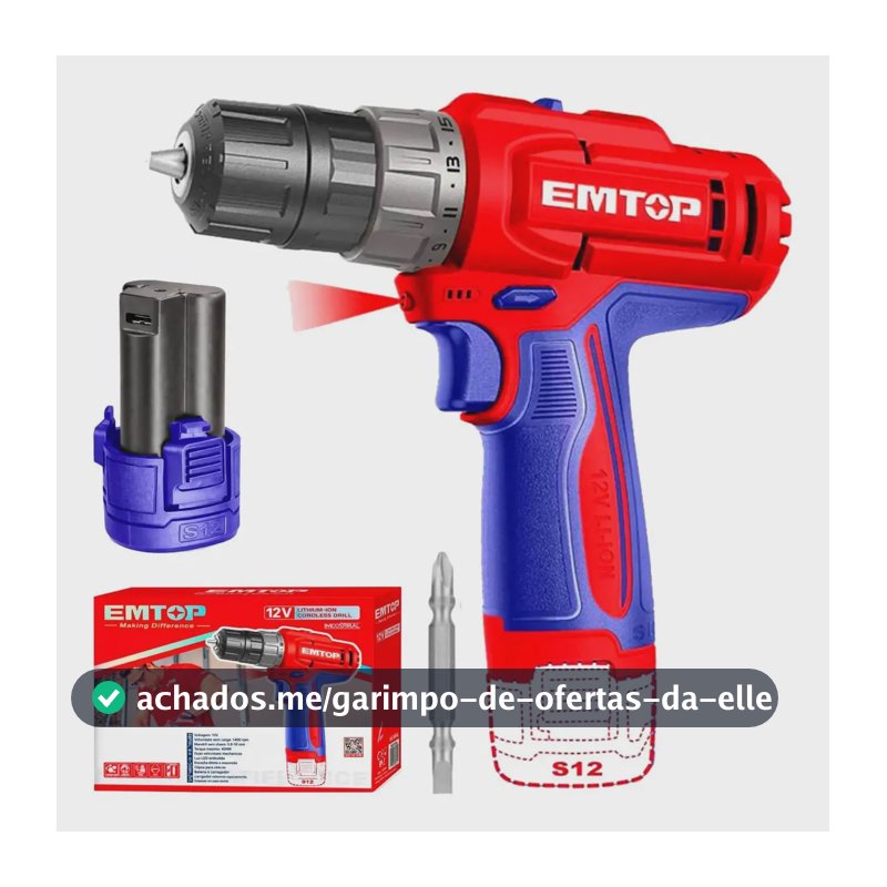 Parafusadeira/furadeira Sem Fio 12v 20nm 1500 Rpm C/ 1x1.5ah Azul 12v
