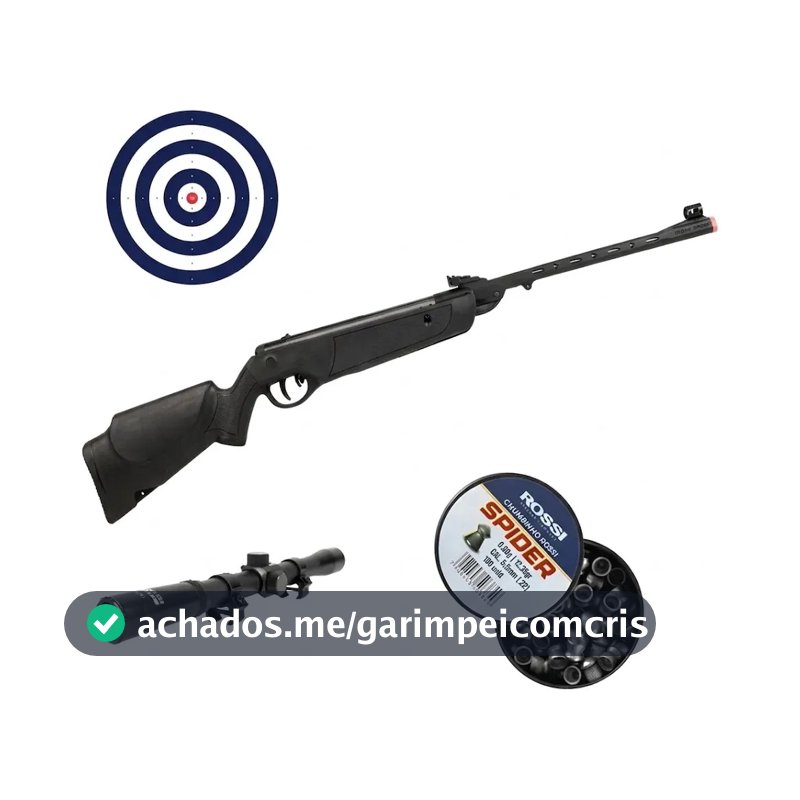 Carabina De Pressão Rossi Dione Sport Mh 5,5mm Mola COM chumbinho e alvos