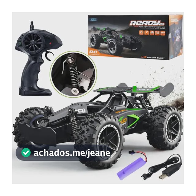 Carrinho Controle Remoto Recarregável Grande Off Road Cross Preto