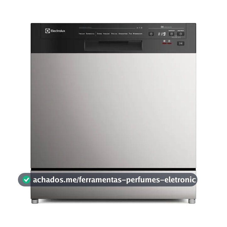 Lava-Louça Electrolux 8 Serviços Inox com Programa Lava & Seca 50 minutos LS08E Display Digital