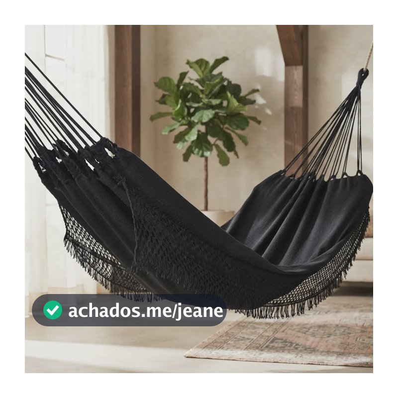 Rede Dormir Gigante Casal Preço De Atacado Suporta Ate 170kg Preto Com Varanda