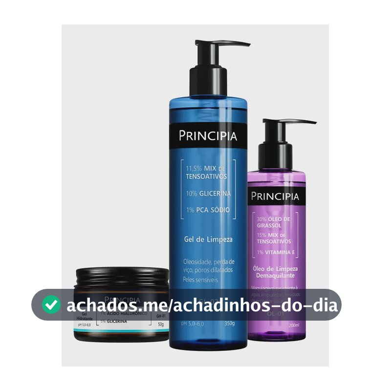 Principia Kit Limpeza E Hidratação Ol-01 + Gh-01 + Gl-02 Todo Tipo De Pele Dia/noite