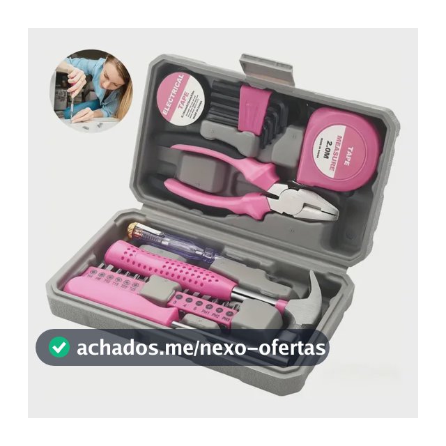Kit Ferramentas Rosa Feminino 24 Peças Maleta Completa Rosa