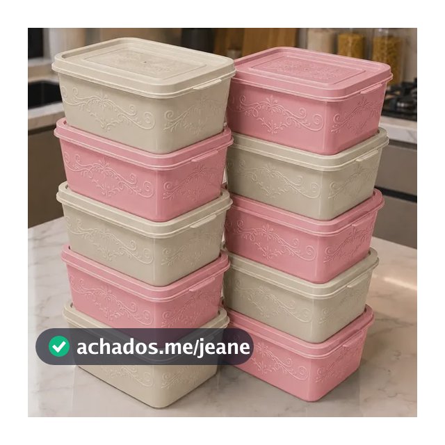 Conjunto 10 Marmitinha Potes Peças Persoanlizadas-oliplast Rosa E Bege