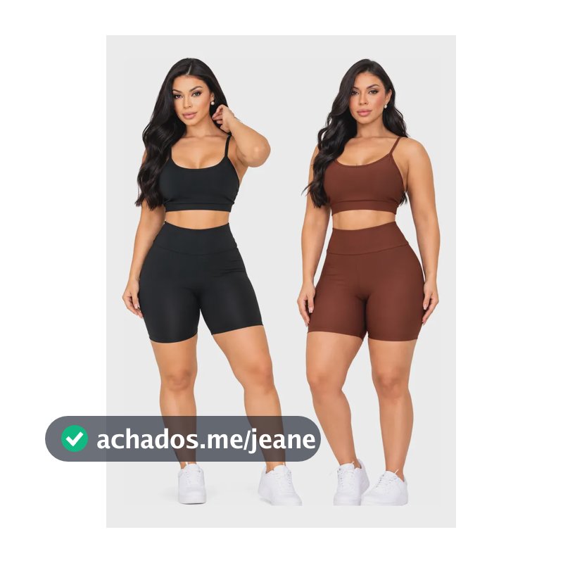 Kit 2 Conjunto Top E Short Feminino Academia  Fitness Preto-marrom G
