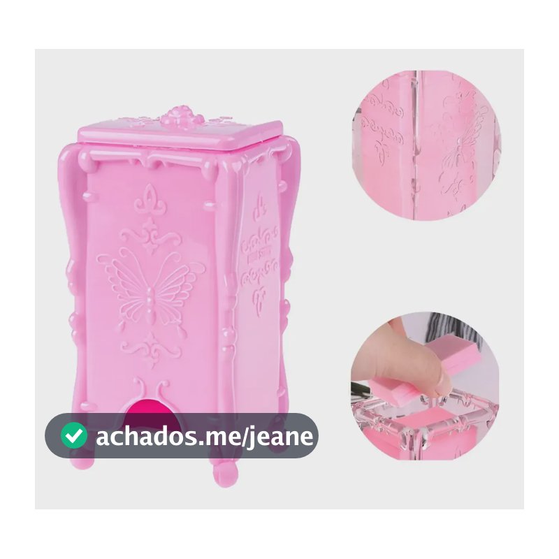Porta Algodão Prensado Unhas De Gel Acrílico Manicure  Nail Rosa Borboleta