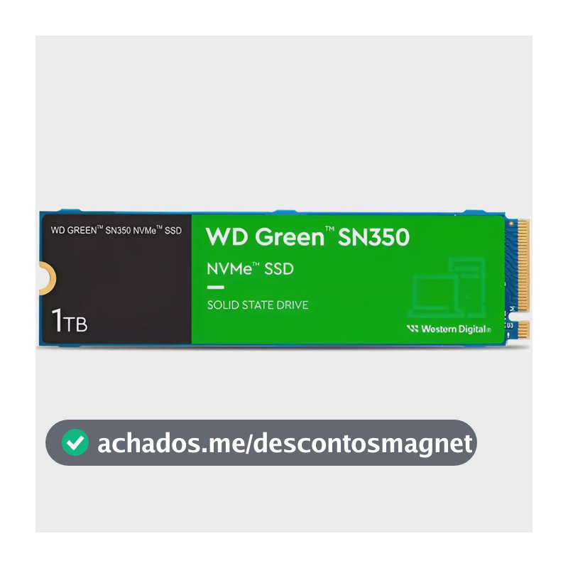 Ssd 1tb Western Digital Green Sn350 Nvme, Gen3, M.2 2280 Azul