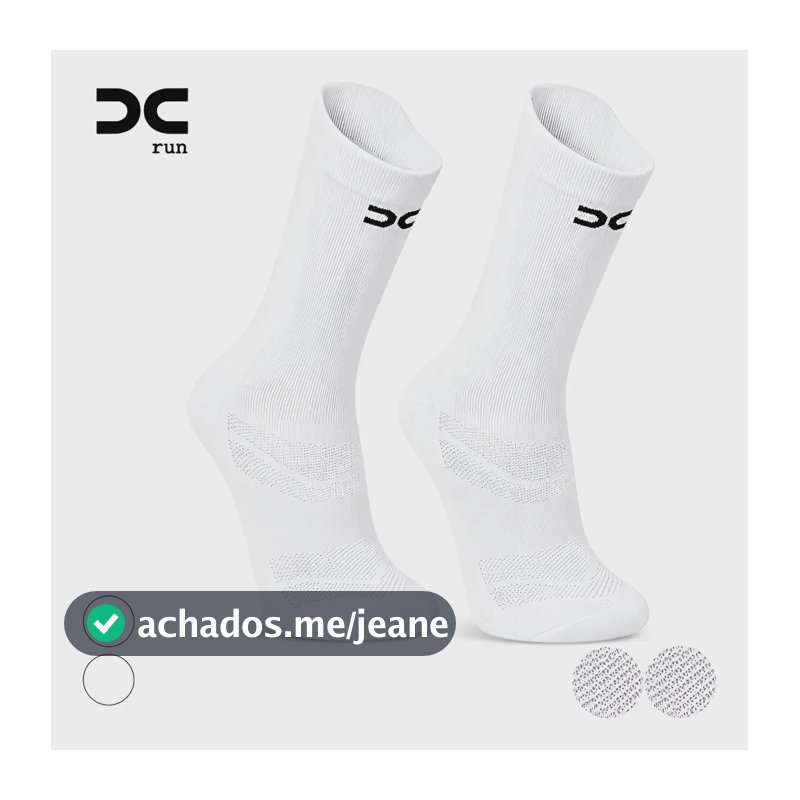 Kit 2 Par Meia Esporte Fitness Corrida Ciclismo Academia Gym Branco 38 Ao 43
