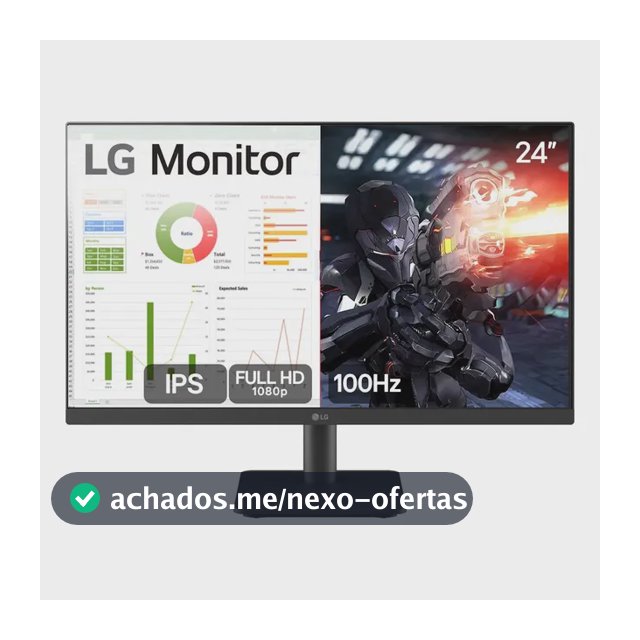 Monitor PC Gamer LG 24”- IPS, Full HD, 100Hz, HDMI, Preto - 24MS500-B