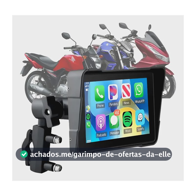 Multimídia Moto 5pol Bluetooth Duplo Sd Carplay Android Auto Preto