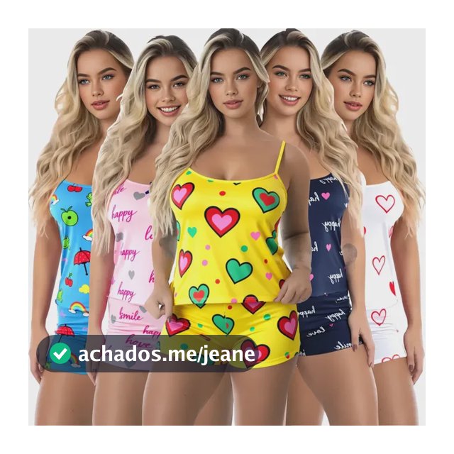 Kit 7 Pijamas Femininos Baby Doll Microfibra Dormir